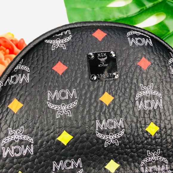 MCM Black rainbow diamond Backpack Small 32 - Picture 2 of 8
